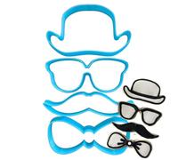 Tagliabiscotti.it - Cappello Occhiali Baffi Papillon - Tagliabiscotti Festa del Papà - Cookies Cutter - Stampo/Formina per biscotti - 8cm x 13cm x 1,2cm