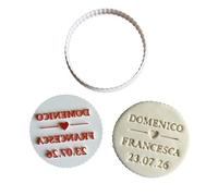 Tagliabiscotti.it - Cookies Cutter MATRIMONIO PERSONALIZZATO - ideale per realizzare biscotti e decorazioni per gli sposi - Stampo personalizzato - Tagliabiscotti - Diametro 8cm