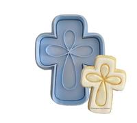 Tagliabiscotti.it - Croce Mod.1 Prima Comunione/Cresima - Cookies Cutter - Formina Stampo per decorazione biscotti in pasta di zucchero - 8cm x 6cm, CRC-S-02-08