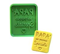Tagliabiscotti.it - "Papà sei proprio speciale" con cuore - Tagliabiscotti Festa del Papà - Cookies Cutter - Stampo/Formina per realizzare biscotti - 7cm x 6cm x1,2cm. Colore casuale.