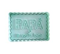 Tagliabiscotti.it - Papà Ti Voglio Bene - Tagliabiscotti Festa del Papà - Cookies Cutter - Stampo/Formina per biscotti - 8cm x 6cm x 1,2cm