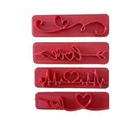 Tagliabiscotti.it - Set 4pz. stampi Love - San Valentino - Tagliabiscotti - Formina - per biscotti o decorazioni torte in pasta di zucchero - Misura 5/6 cm circa.