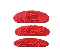 Tagliabiscotti.it - Set stampi Buon San Valentino Ti Amo! e I love You - Tagliabiscotti - Formina - per biscotti o decorazioni torte in pasta di zucchero - Misura 5/6 cm circa.