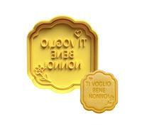 Tagliabiscotti - Ti voglio bene nonno! - Festa dei Nonni - Cookies Cutter - Formina per realizzare biscotti o decorazioni in PDZ - Stampo + Cutter - 8cm x 7.5cm x 1,2cm