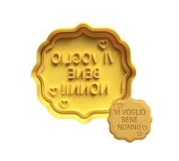 Tagliabiscotti - Vi voglio bene nonni! - Festa dei Nonni - Cookies Cutter - Formina per realizzare biscotti o decorazioni in PDZ - Stampo + Cutter - 7.5cm x 8cm x 1.2cm