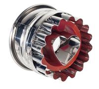 Westmark Tagliabiscotti Linzer, tagliabiscotti, Cuore, con espulsore, Acciaio Inox/plastica, Natale, Argento/Rosso, 35042291