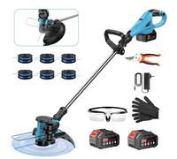 Tagliabordi e Decespugliatore 2-in-1 a Batteria - Ø 30cm, Leggero 2,3kg, Testa 90° - Adatto per Comuni Batterie 18V/21V, incl. 4 Bobine