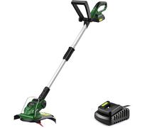 Tagliabordi Elettrico SnapFresh, 20 Lame Nylon, Larghezza Taglio 26 cm, Peso 1.5 kg, con Asta Telescopica e Impugnatura Regolabile, Protezione per Piante, Batteria e Caricatore Rapido Inclusi