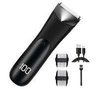 Tagliabordi per Barba per Uomini, Rasoio Barba con Display Digitale, Con Display Digitale LCD E Funzione Bagnato E Asciutto Tagliacapelli Per Peli Intimi Maschili Per Naso Viso Corpo Orecchio Braccio