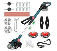 Tagliabordi senza fili per batteria Makita, tagliabordi 2 in 1, motore senza spazzole, decespugliatore con spazzola anti-cattiva erba, manico telescopico, testa rotante a 90°, blu