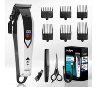 Tagliacapelli a batteria Sejoy per uomo Trimmer Set per barbiere con display a LED Lame autoafilanti professionali per taglio di capelli lisci Oro