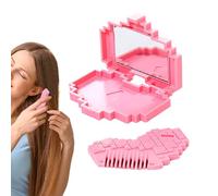 Tagliacapelli a doppia punta, pettine a forbice a forma di cuore, 8,2 x 6,2 x 1,6 cm, strumento per parrucchiere assistito da specchio, tagliacapelli portatile per riparazione | Soluzione per la cura