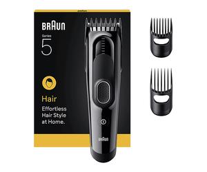 Tagliacapelli BRAUN HC 5530, con 2 pettini, 17 impostazioni di lunghezza e Memory Lock per fissare la tua ultima impostazione, 50 min autonomia