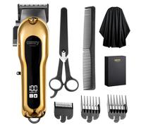 CAMRY Trimmer - Tagliacapelli professionale con indicatore LED, batteria da 2000 mAh, lama in acciaio inox, ricarica USB, lunghezza di taglio regolabile, mantello protettivo incluso