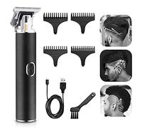 Tagliacapelli con lama a T, senza lacerazioni, 0 mm, tagliacapelli per uomo, ricaricabile tramite USB, per taglio dei capelli, colore: nero