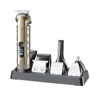 Tagliacapelli da uomo, 8 in 1, tagliacapelli da barba, rasoio vintage per naso e corpo, display digitale, kit professionale per la toelettatura degli uomini