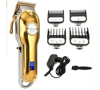 Tagliacapelli da uomo per taglio di capelli professionale, senza fili, con display a LED (oro)