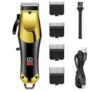Tagliacapelli da uomo professionale, kit di taglio dei capelli senza fili, con display digitale a LED e 4 pettini limite ricaricabili, kit per taglio di capelli per barbiere e uso domestico