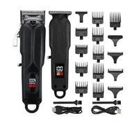 Tagliacapelli da uomo, set di 2 tagliacapelli professionali ricaricabili con display LCD digitale per barbiere, senza fili