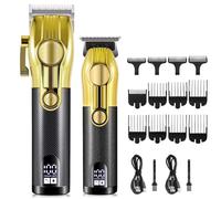 Tagliacapelli da uomo, tagliacapelli elettrico Oilhead, per scolpire i capelli genitori-figli, set multifunzione da barbiere, kit da 2 pezzi (oro)