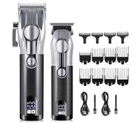 Tagliacapelli da uomo, tagliacapelli elettrico Oilhead, per scolpire i capelli genitori-figli, set multifunzione da barbiere, kit da 2 pezzi (argento)