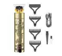 Tagliacapelli da uomo, tagliacapelli elettrico tagliacapelli professionale macchina per tagli di capelli vintage display a LED ricaricabile tagliacapelli da uomo (colore: oro con scatola)