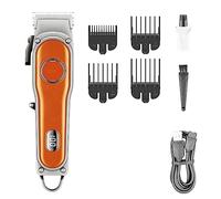 Tagliacapelli da uomo, tagliacapelli professionale per capelli con display a LED, tagliatrice da barbiere elettrica regolabile per salone (colore: arancione)