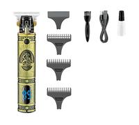 Tagliacapelli da uomo, tagliacapelli T9 tagliacapelli in metallo tagliacapelli professionale barbiere senza fili Trimmer elettrico ricaricabile per uomo (colore: dorato con scatola)