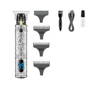 Tagliacapelli da uomo, tagliacapelli T9 tagliacapelli in metallo tagliacapelli professionale barbiere senza fili Trimmer elettrico ricaricabile per uomo (colore: argento con scatola)