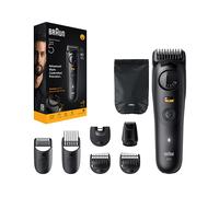TAGLIACAPELLI E TAGLIABARBA BRAUN BeardTrimmer 5 BT5560, Wet & Dry, 8 attacchi pettine