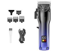 Tagliacapelli elettrico da uomo con display LCD e 4 pettini di limite, tagliacapelli professionale senza fili USB ricaricabile tagliacapelli 6500 giri/min motore potente