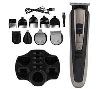 Tagliacapelli elettrico multifunzione LCD 5 in 1 Rasoio uomo per naso Tagliacapelli Kit professionale per toelettatura per uomo Acciaio inossidabile Ricarica USB Capelli Barba