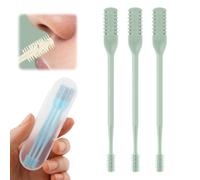 Tagliacapelli nasale 2025, per donne e uomini, rotante a 360°, strumento manuale per la rimozione dei peli del naso, per uso domestico, viaggi, uso quotidiano (verde, 3 pezzi)