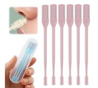 Tagliacapelli nasale 2025, per donne e uomini, rotante a 360°, strumento manuale per la rimozione dei peli del naso, per uso domestico, viaggi, uso quotidiano (rosa, 6 pezzi)