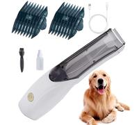 Tagliacapelli per cani e gatti, elettrico a 3 velocità, ricaricabile tramite USB, con tecnologia di aspirazione a vuoto e 2 pettini regolabili, 1500 mAh, ricaricabile, a basso rumore, elettrico per