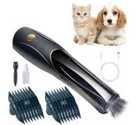 Tagliacapelli per cani e gatti, elettrico a 3 velocità, ricaricabile tramite USB, con tecnologia di aspirazione a vuoto e 2 pettini regolabili, 1500 mAh, ricaricabile, a basso rumore, elettrico per