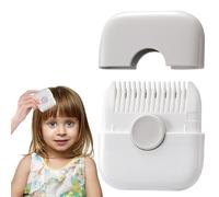 Tagliacapelli per donne con doppie punte 2 in 1 Mini spazzola per capelli portatile e carina Manopola antipolvere staccabile Tagliacapelli regolabile in acciaio inossidabile, Grigio, Decorazione este