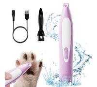 Tagliacapelli per zampe di cane, con luce LED, ricaricabile, a basso rumore, per toelettare i peli di animali domestici intorno a zampe, occhi, orecchie, viso, groppa (rosa)