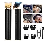Tagliacapelli professionale con lama a T, senza lacerazioni, tagliacapelli da uomo, ricaricabile, senza fili, per barba, barbiere (nero, 4 pettini)