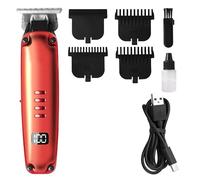 Tagliacapelli professionale da uomo, kit di rasoi senza fili con display a LED, 3 pettini per limite, kit elettrico per la toelettatura dei capelli, regalo per uomini, donne, barbieri, bambini (rosso)