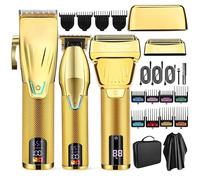 Tagliacapelli professionale da uomo, rasoio elettrico senza fili, lama a T, 3 in 1, con display a LED, regalo per uomo