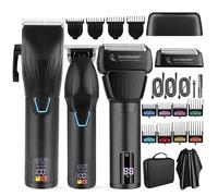 Tagliacapelli professionale da uomo, rasoio elettrico senza fili, lama a T, 3 in 1, con display a LED, regalo per uomo