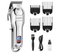 Tagliacapelli professionale senza fili, da uomo, con display a LED ricaricabile, corpo interamente in metallo, a basso rumore, kit per il taglio dei capelli da barbiere, per uomini/bambini