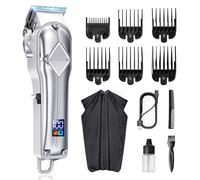 Tagliacapelli professionale, tagliacapelli elettrico da uomo, tagliacapelli professionale senza fili, ricaricabile, con display a LED, custodia in metallo