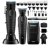 Tagliacapelli Uomo Professionale Macchinetta per Capelli Senza Fili Regolabarba