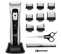 Tagliacapelli Uomo Professionale Regolabarba Elettrico Lama Regolabile Ceramica Titanio con 8 Pettine di Precisione Schermo LCD Impermeabile (32mAh)