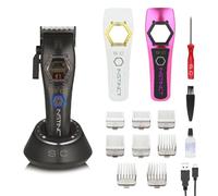 Tagliacapelli Uomo Professionale Stylecraft Instinct Clipper Metal Edition by Gamma Più, Regolabarba Uomo con Intuitive Torque Control, 180 Min di Autonomia, Lama Regolabile 0 Gap, 8 Pettini, 3 Cover
