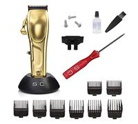 Tagliacapelli Uomo Professionale Stylecraft Saber by Gamma Più, Regolabarba Uomo Motore Brushless, 6 Ore di Autonomia Senza Fili, Lama Regolabile, 8 Pettini, Supporto Lama, Corpo in Metallo