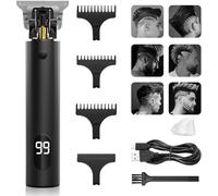 Tagliacapelli Uomo Professionale,Trimmer 0mm, Trimmer Barba,Elettrico Barba Kit per Uomo,Trimmer Capelli Con USB Ricaricabile Impermeabile Schermo LCD per Bambini Adulti Barbiere.