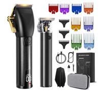 Tagliacapelli Uomo Professionale, USB Ricaricabile Tagliacapelli Barba Kit con Display LCD 11 Pettini Guida, Macchinetta per Capelli Elettrica Trimmer Capelli Regalo Per Uomo
